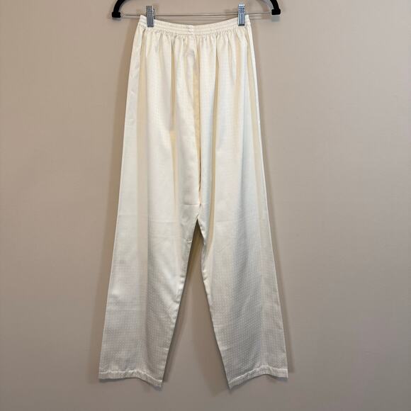 Vintage Christian Dior Designer Pajama Set WomenS/M Cream Satin Sleepwear Lounge - Picture 10 of 15